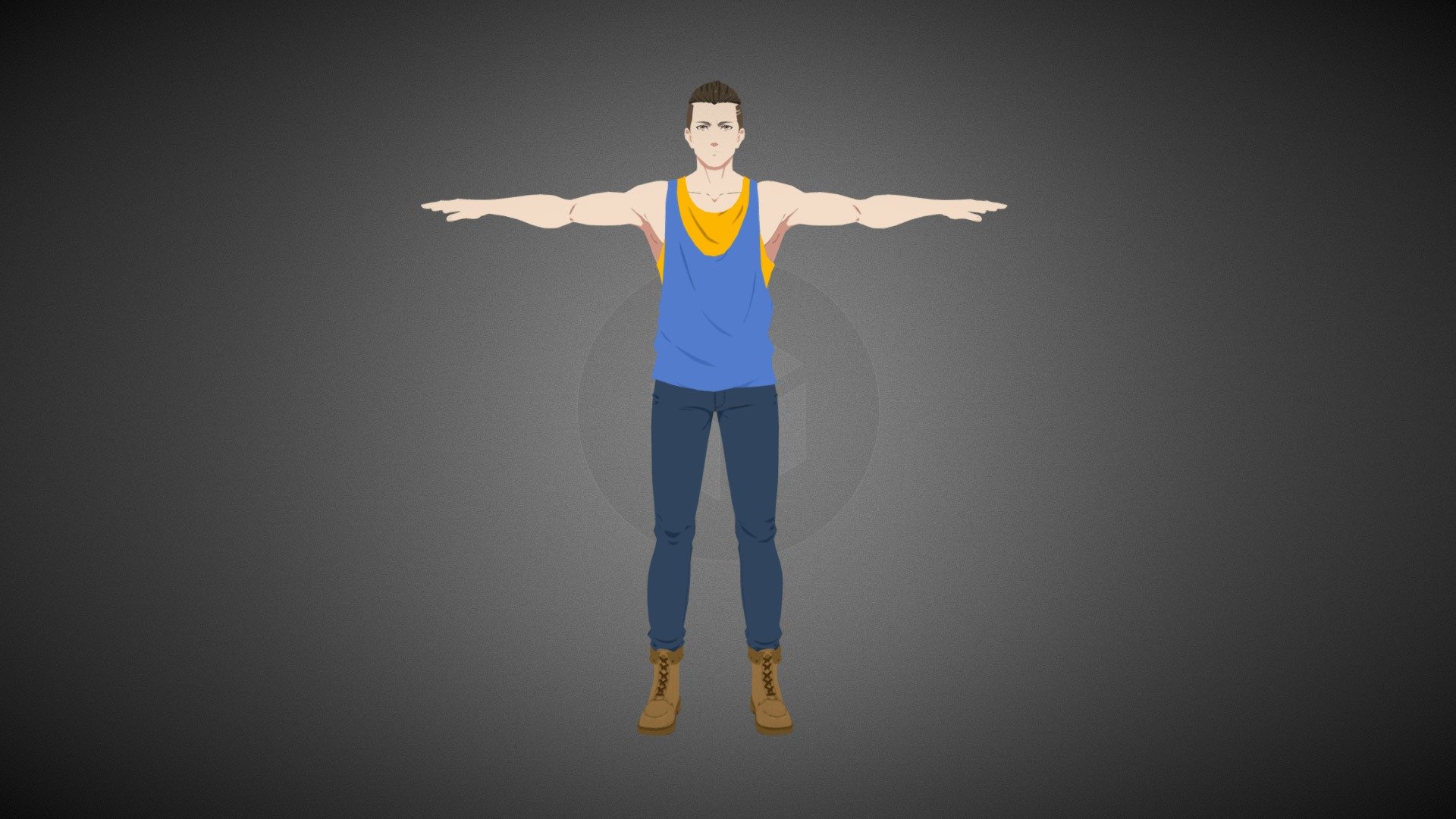 man people cartoon 3d model