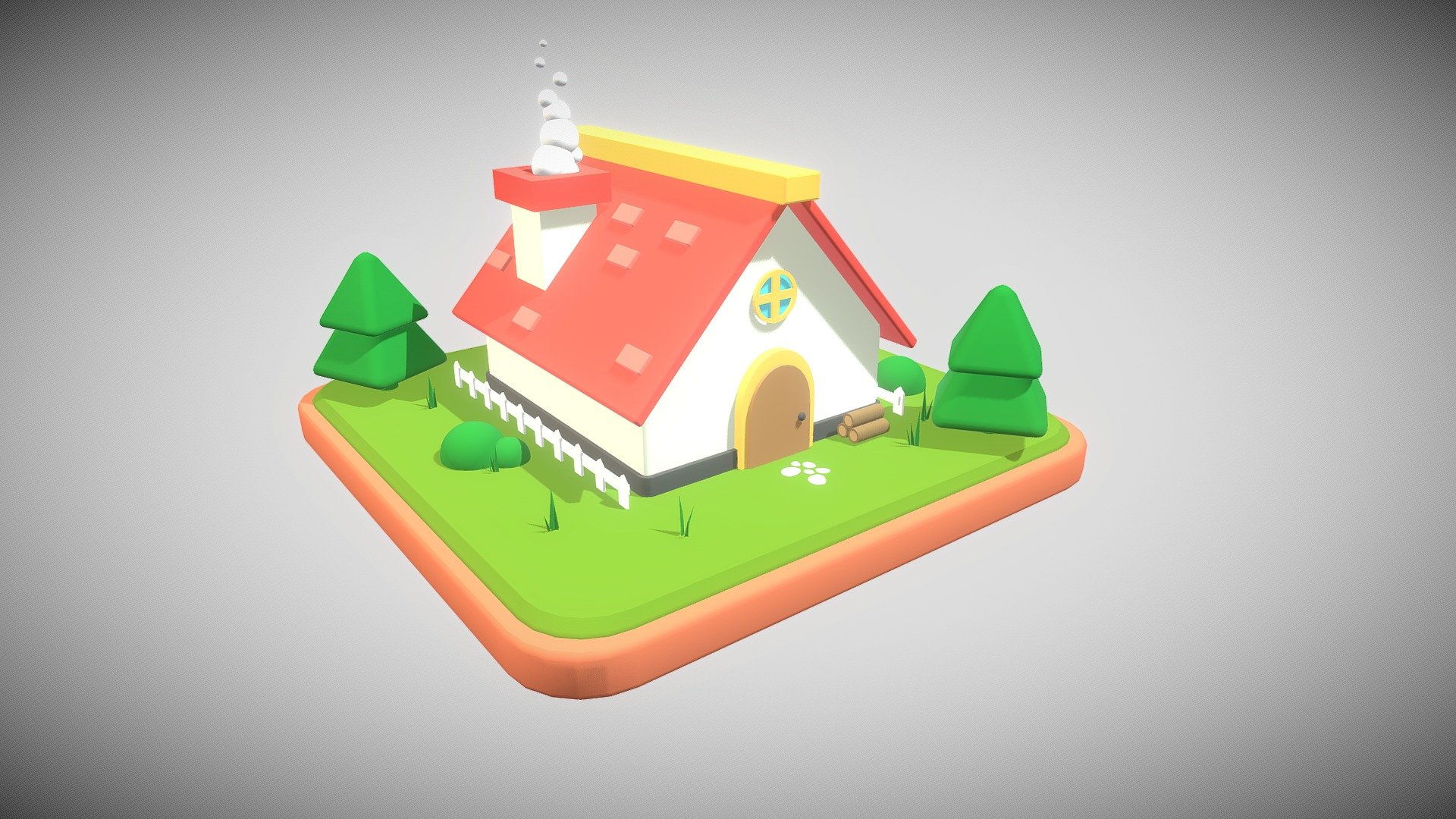 Cartoon House #2 3d model