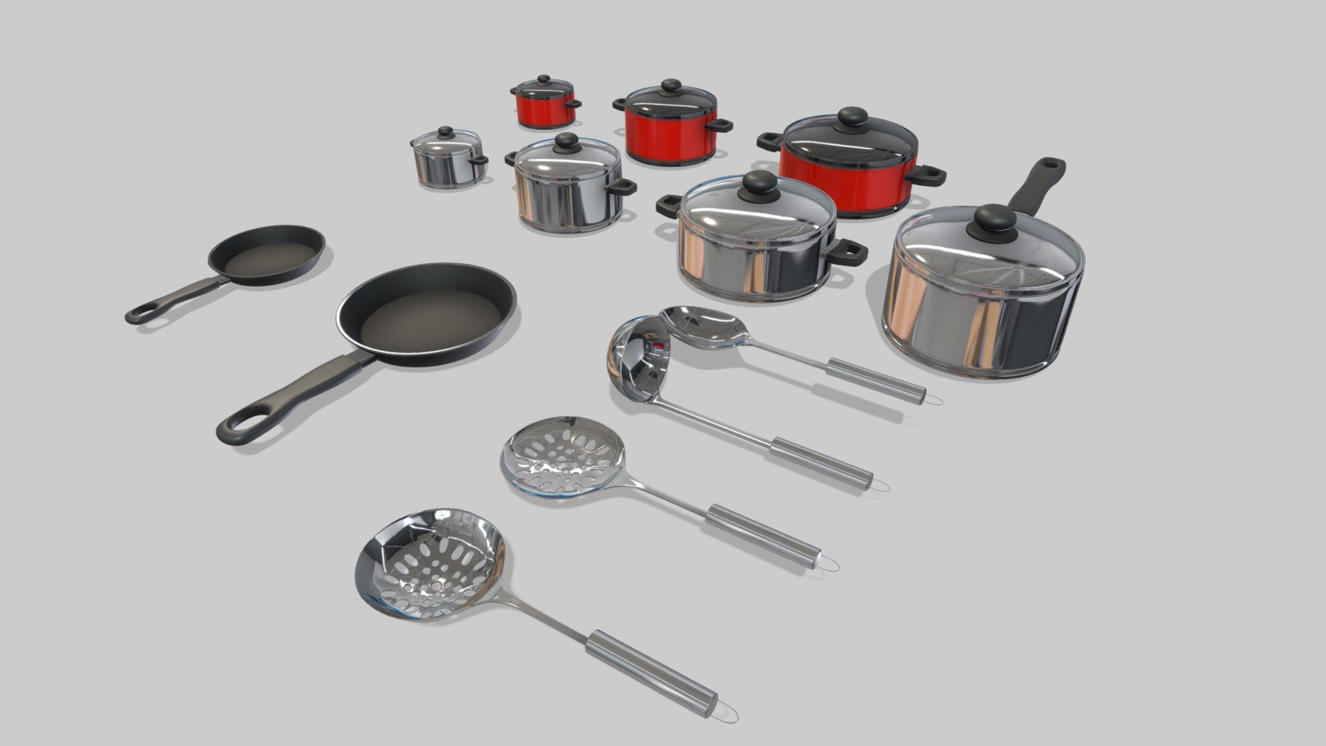 kitchen utensils asset pack 3d model