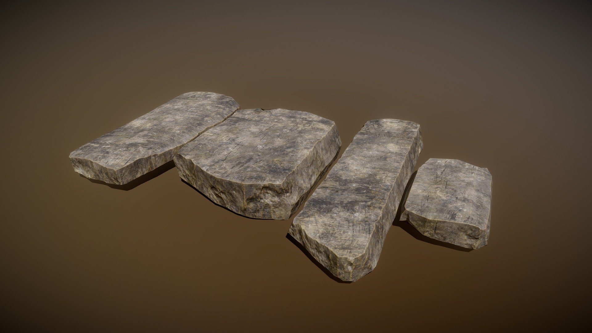 Flat rocks 3d model