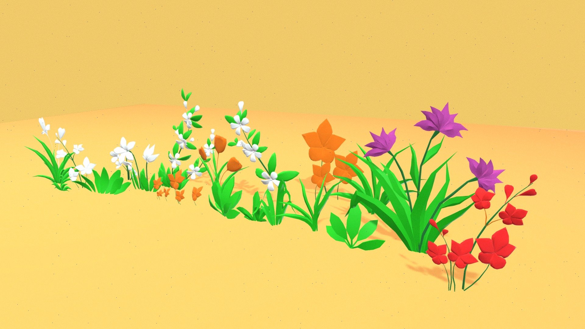 Cartoon Grasses 3d model 3d model