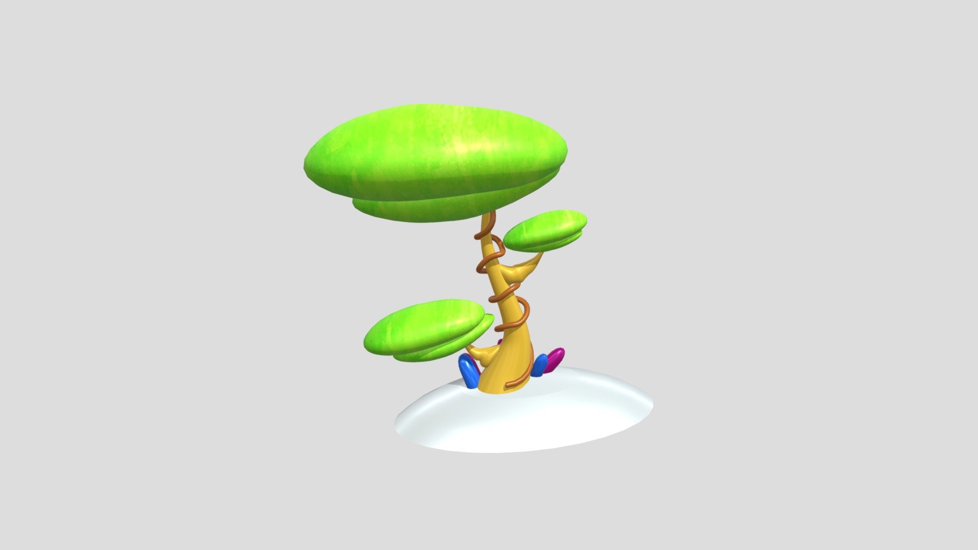 free cartoon tree. Prop for game 3d model