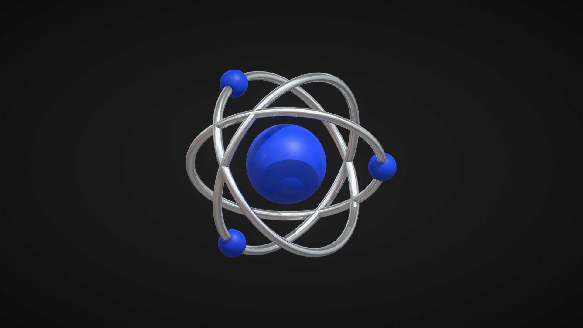 Atom cartoon ⚛️ 3D 3d model