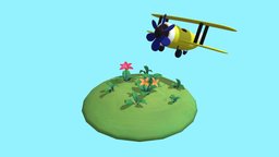 Cartoon biplane