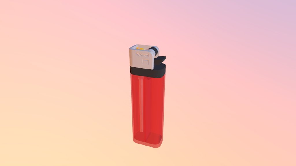 lighter low polly simple cartoon animated flame 3d model