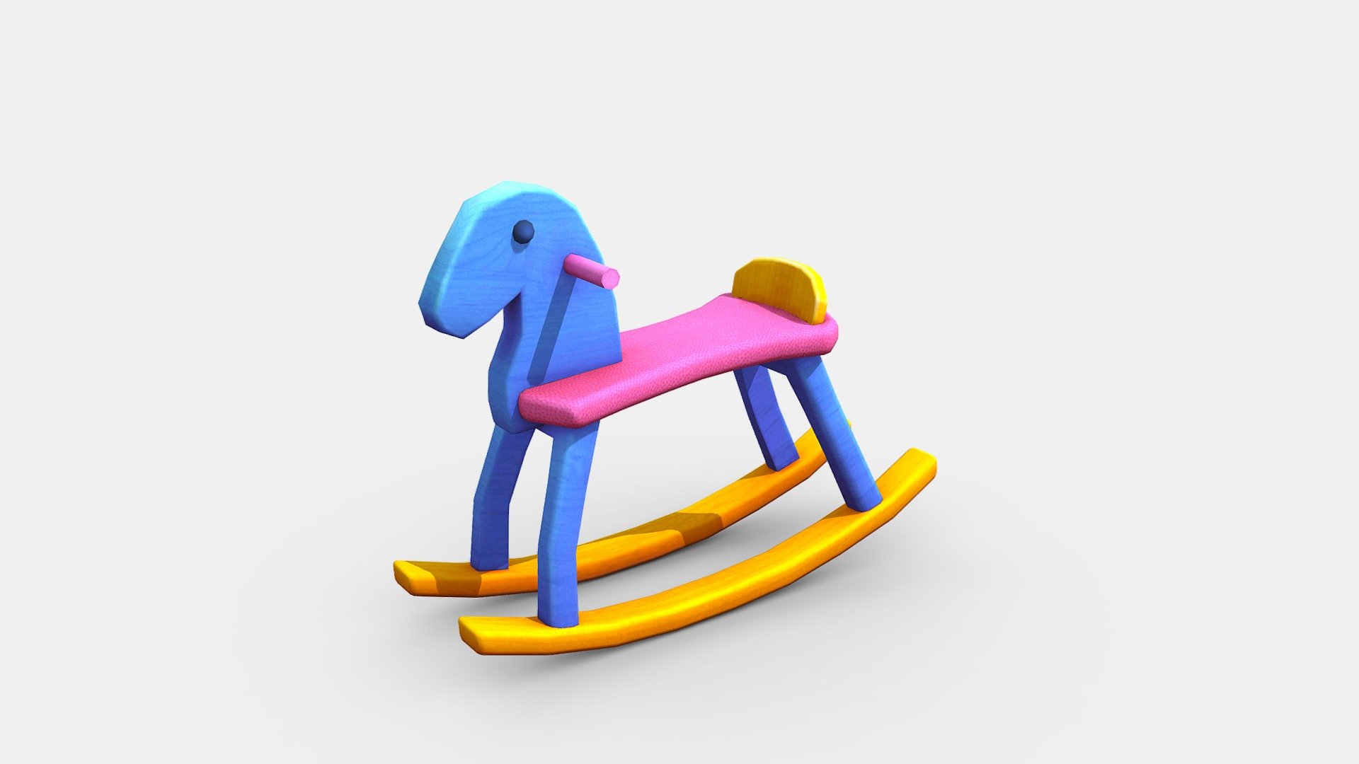 Cartoon rocking chair-toy horse 3d model