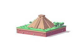 Cartoon Low Poly Chichen Itza