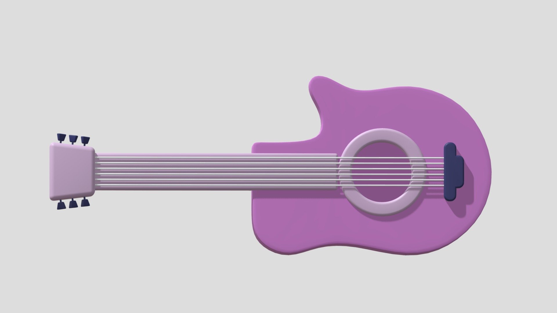 Cartoon Guitar 3d model