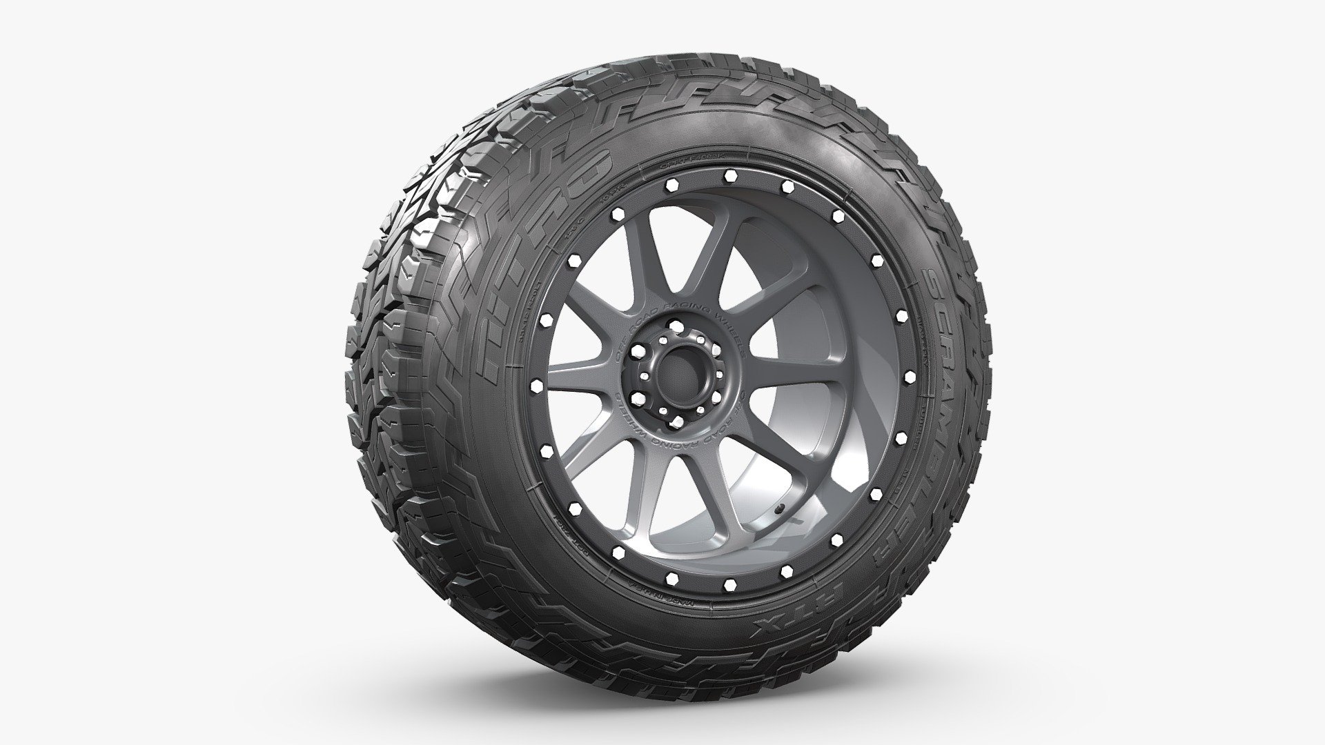 OFF ROAD WHEEL AND TIRE 14 3d model