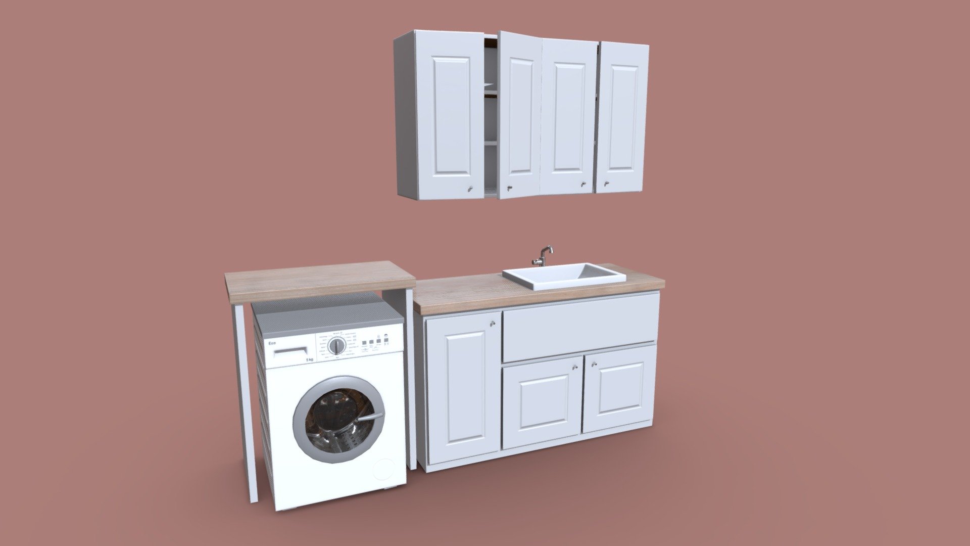 Bathroom Furniture-Washing Machine | Game Assets 3d model