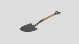 Low Poly Cartoon Shovel