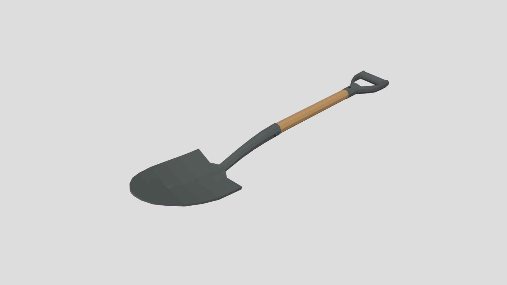 Low Poly Cartoon Shovel 3d model