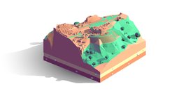 Cartoon Low Poly Machu Piccphu Landmark