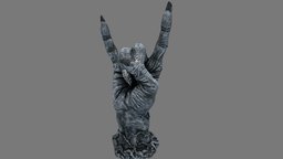 Devil hand low poly