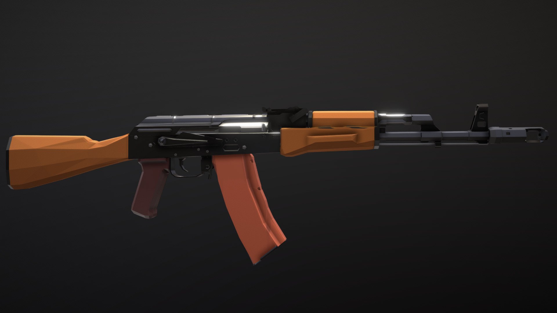 Low-Poly AK-74 3d model