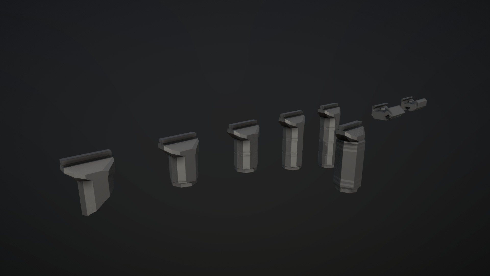 Low-Poly AK grips 3d model