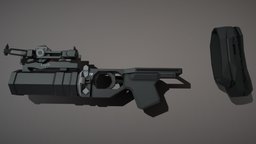 Low-Poly GP-25 underbarrel grenade launcher