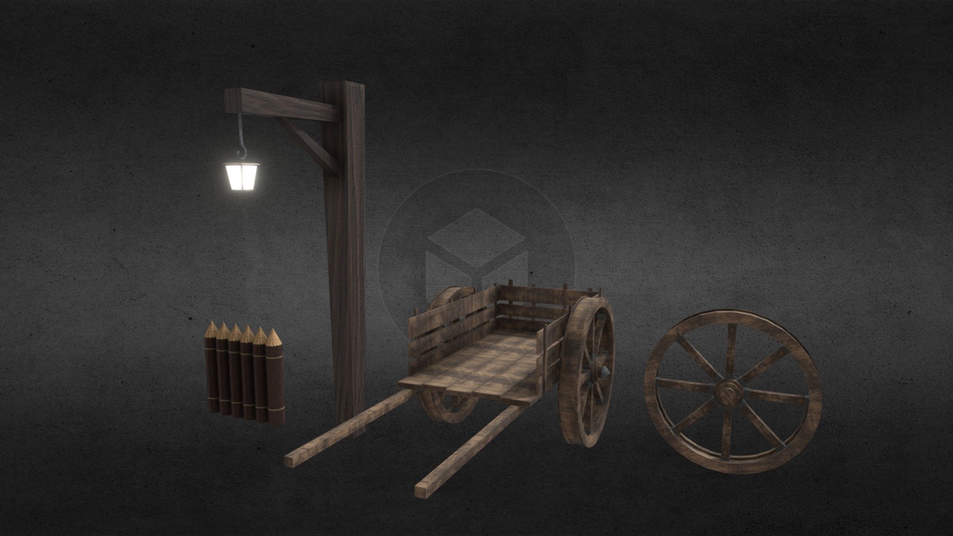 Medieval Wooden Props 2 3d model