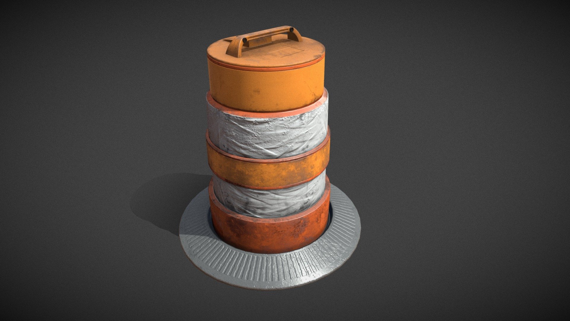 traffic barrier barrel 3d model