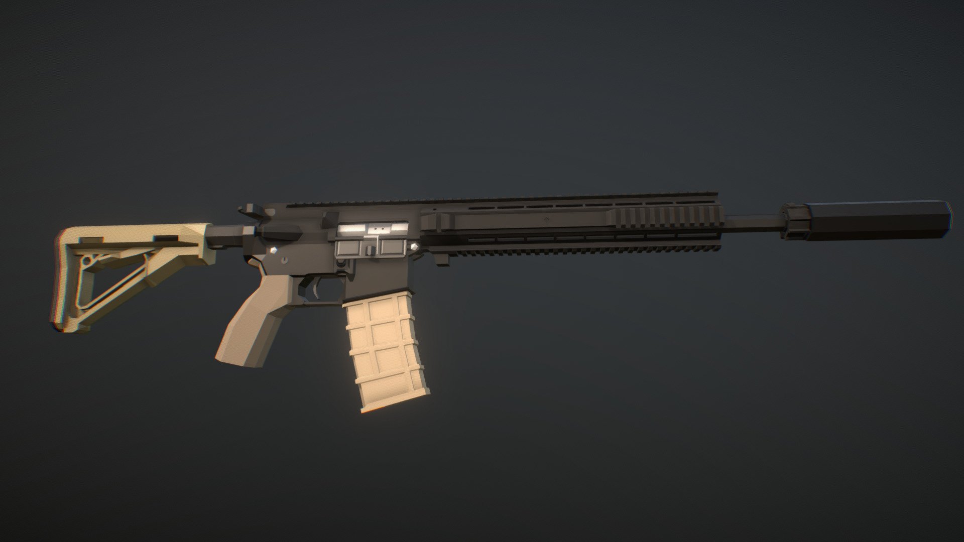 Low-Poly L119A2 Rifle 3d model