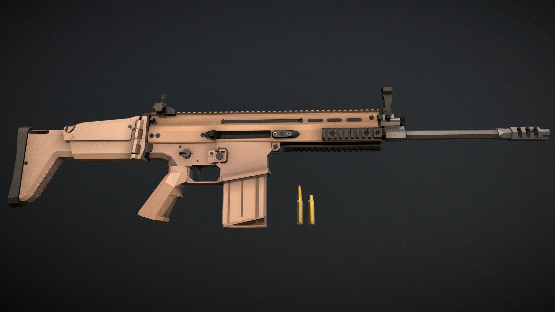 Low-Poly FN SCAR-H 3d model