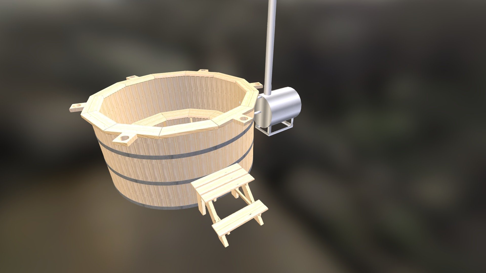 hot_tub_with_stove 3d model