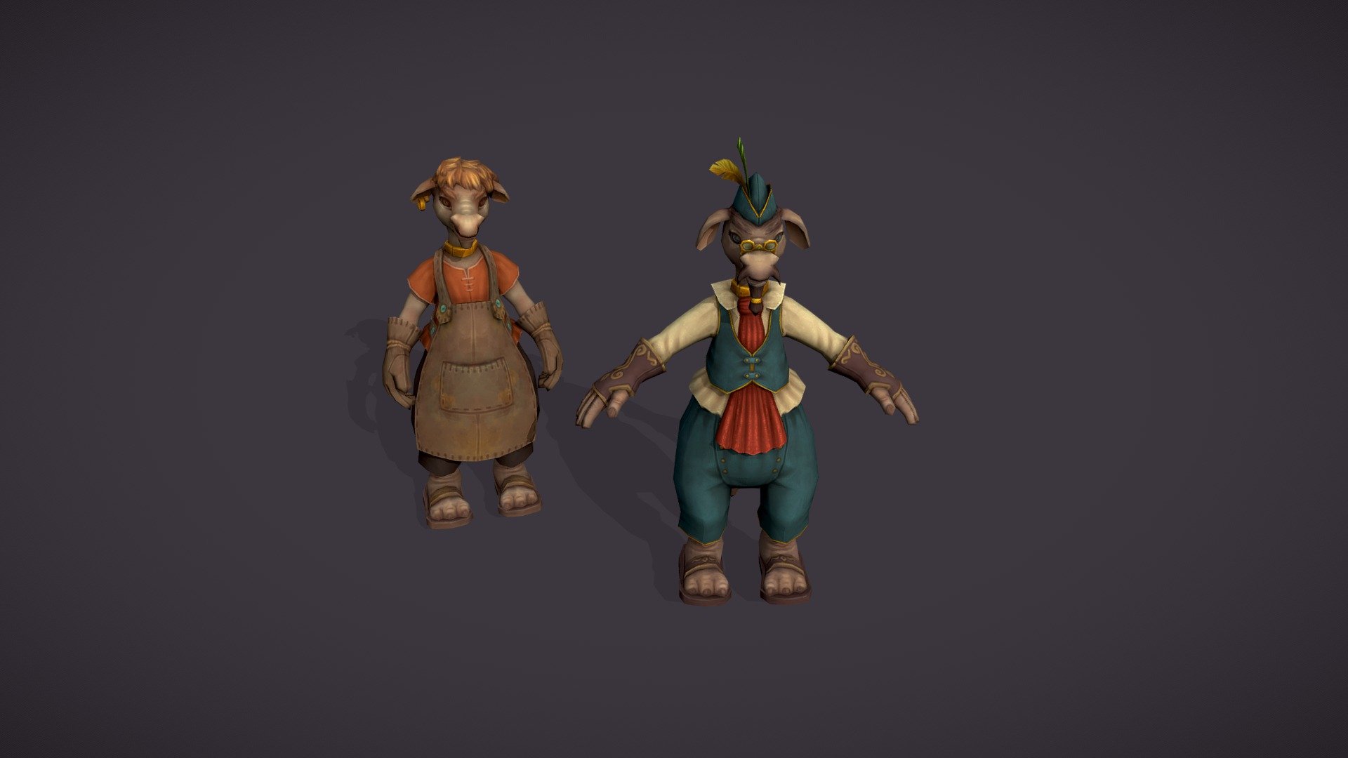 Fantasy characters 3d model