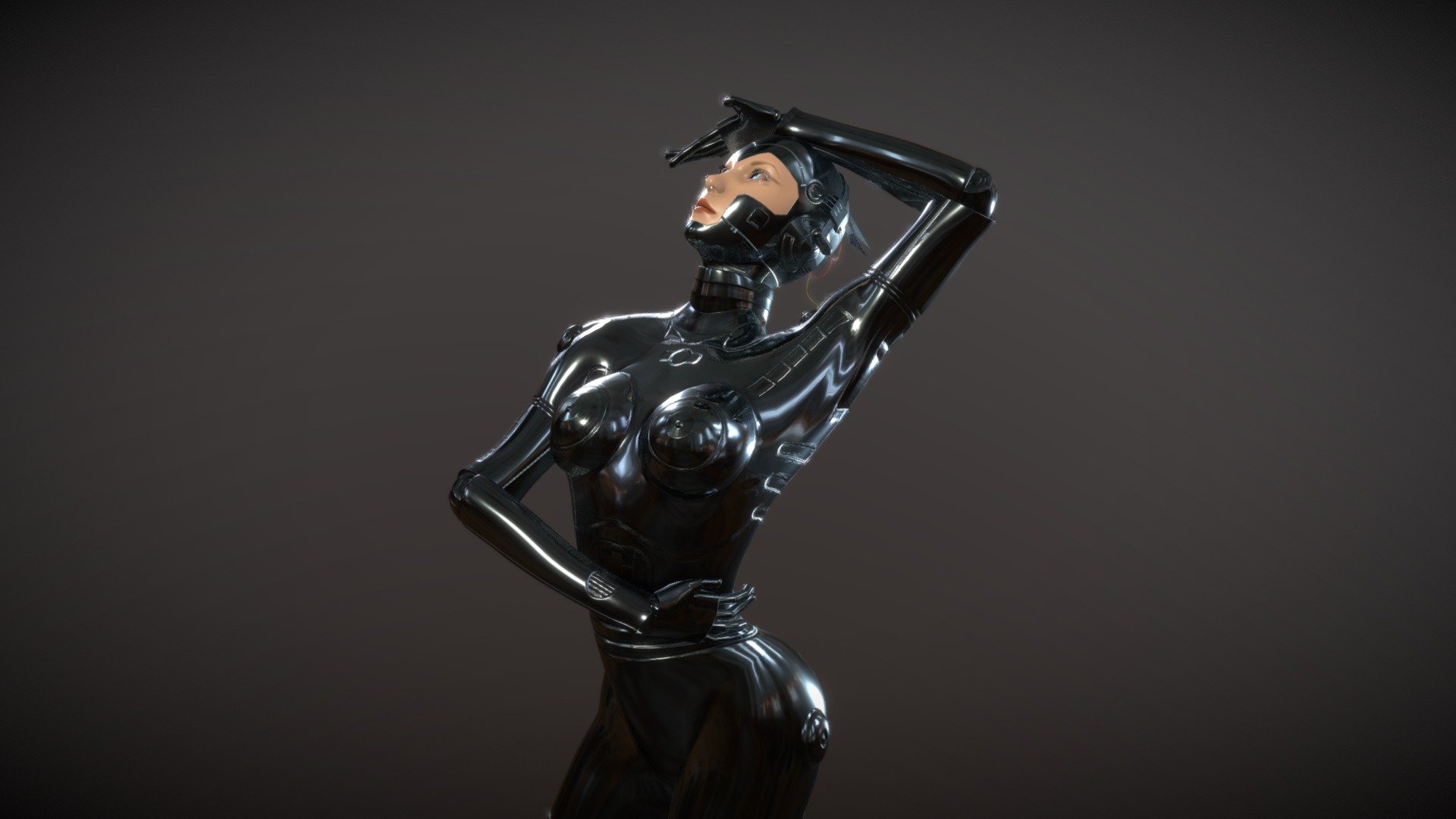 Female Android Robot 3d model