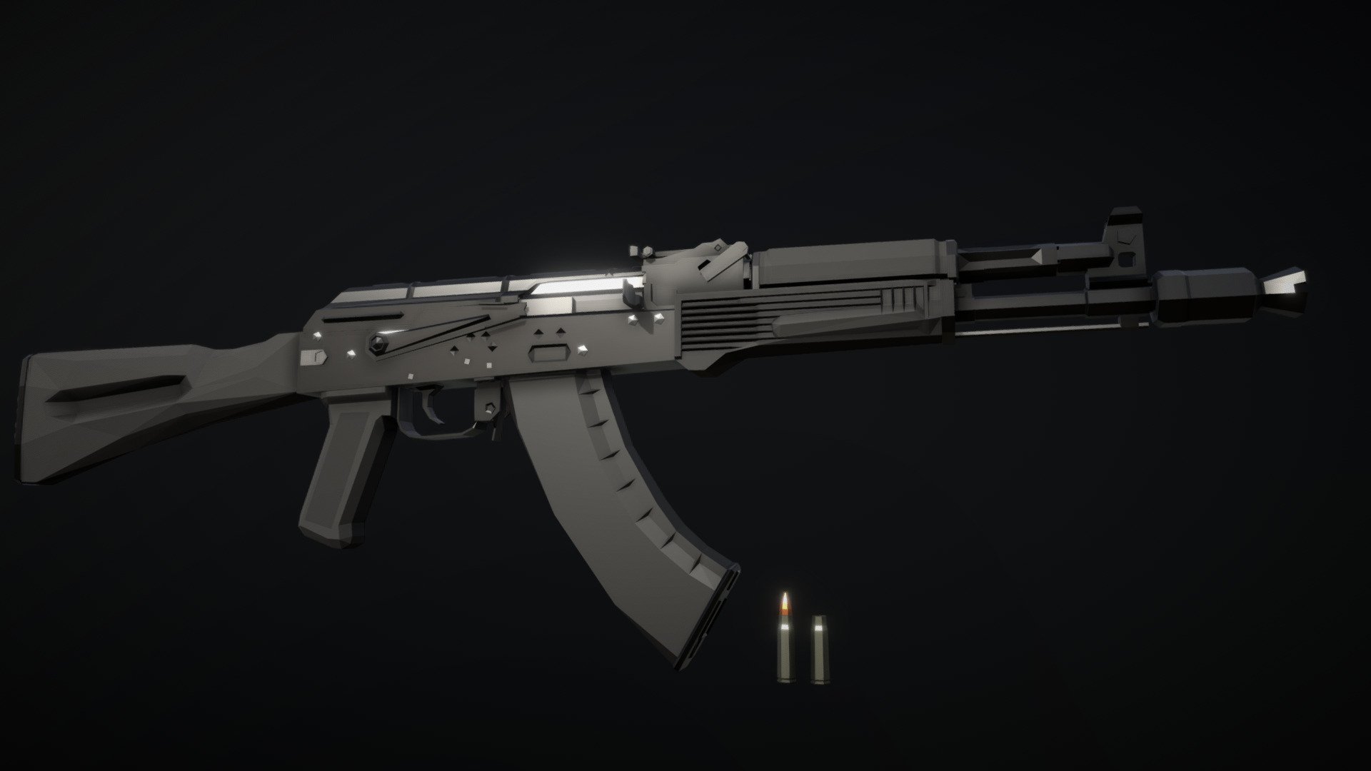 Low-Poly AK-104 3d model