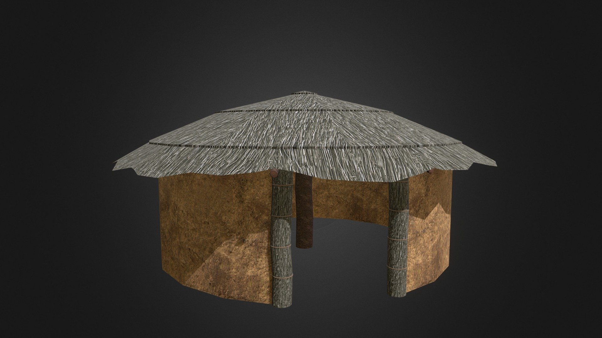 Primitive Hut 3d model