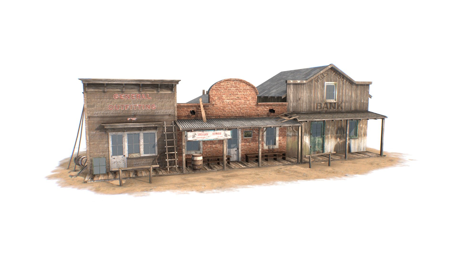 Wild West Buildings 3d model