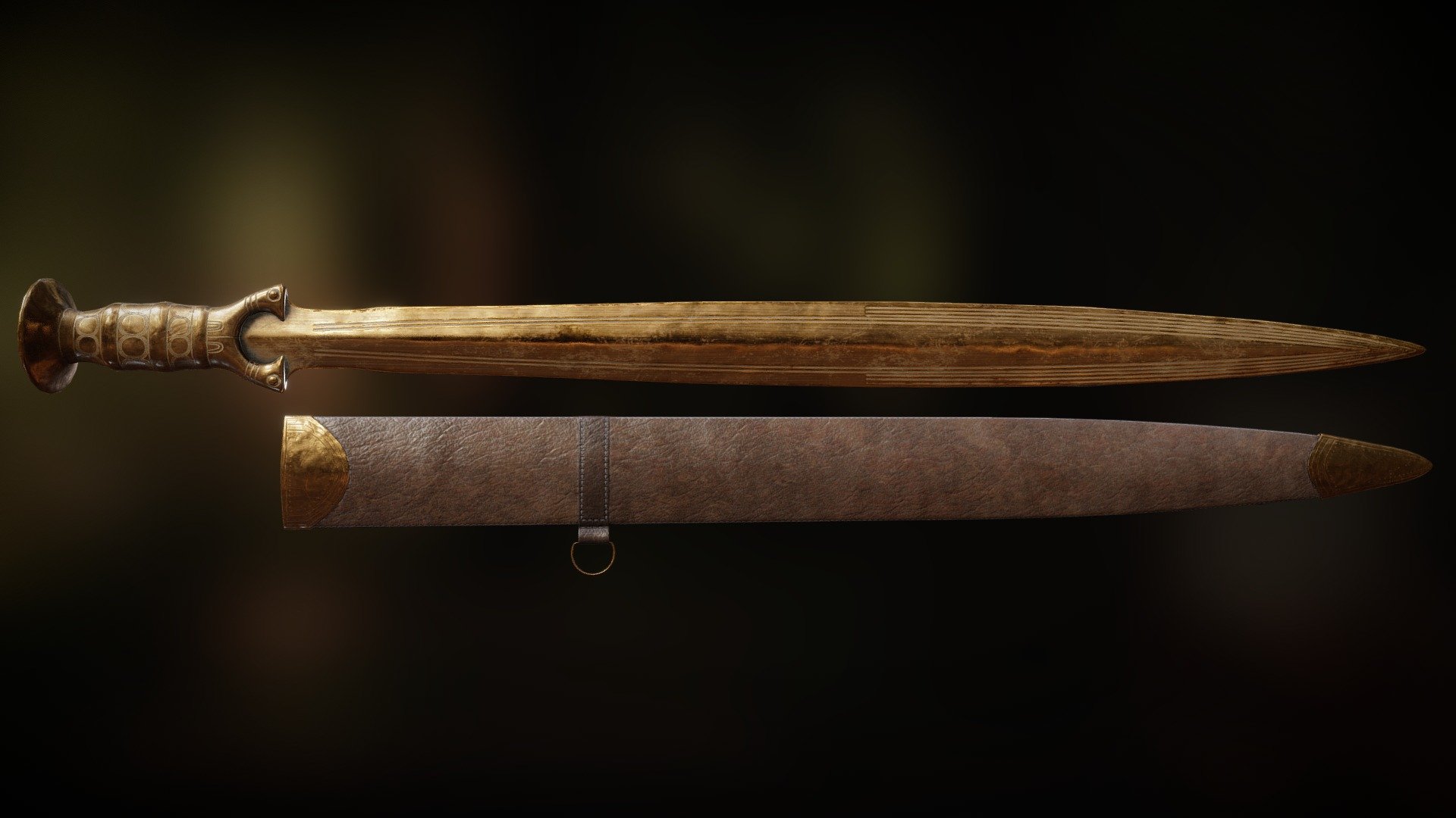 Bronze Age Sword and Scabbard 3d model