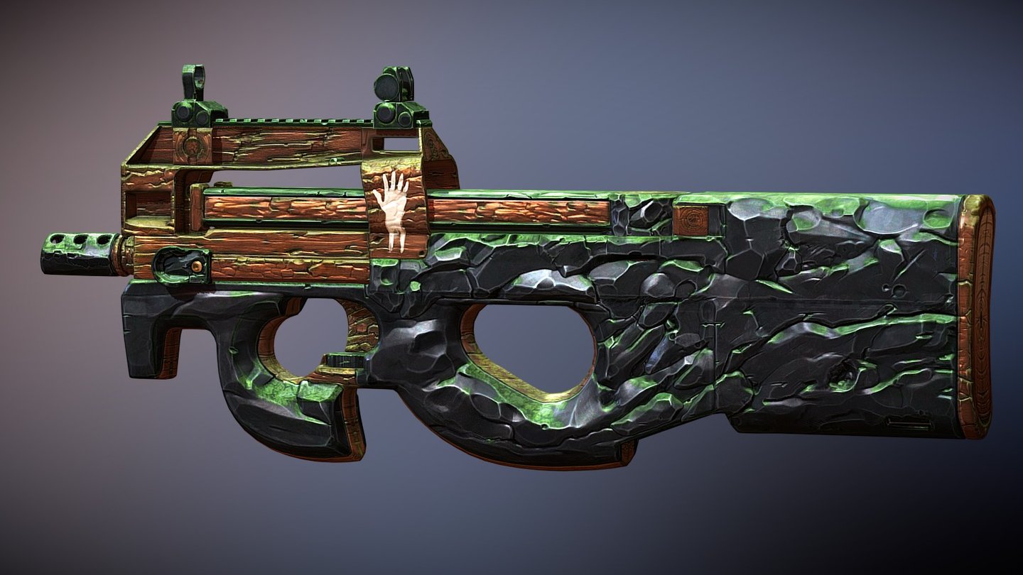 CS:GO P90 | PREHISTORIC MOSS 3d model