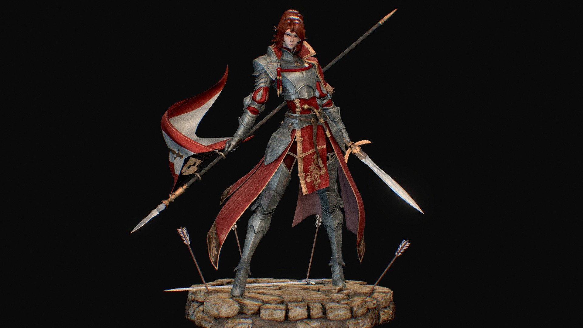 Knight of Camellia 3d model