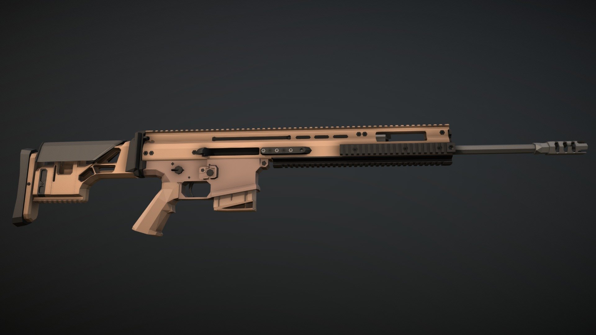 Low-Poly FN SCAR-H PR 3d model