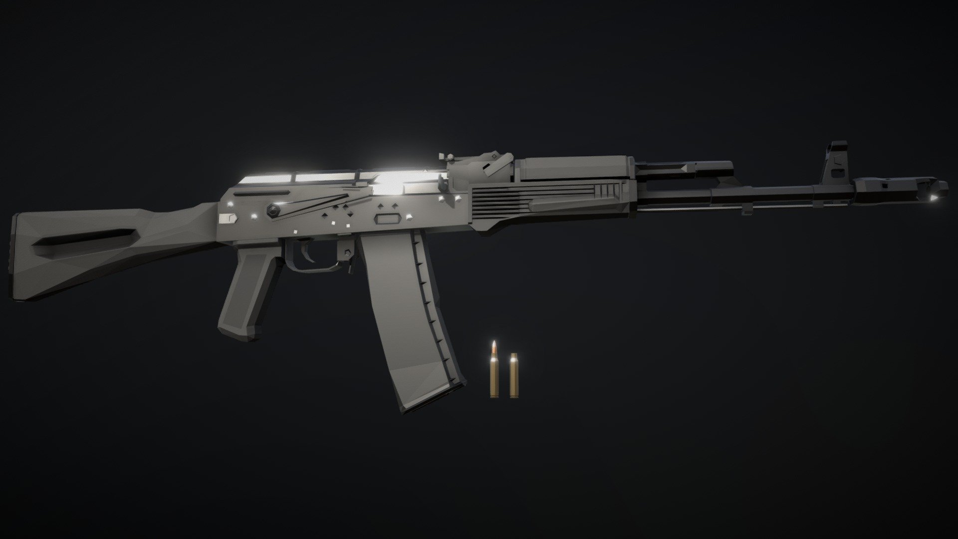 Low-Poly AK-101 3d model