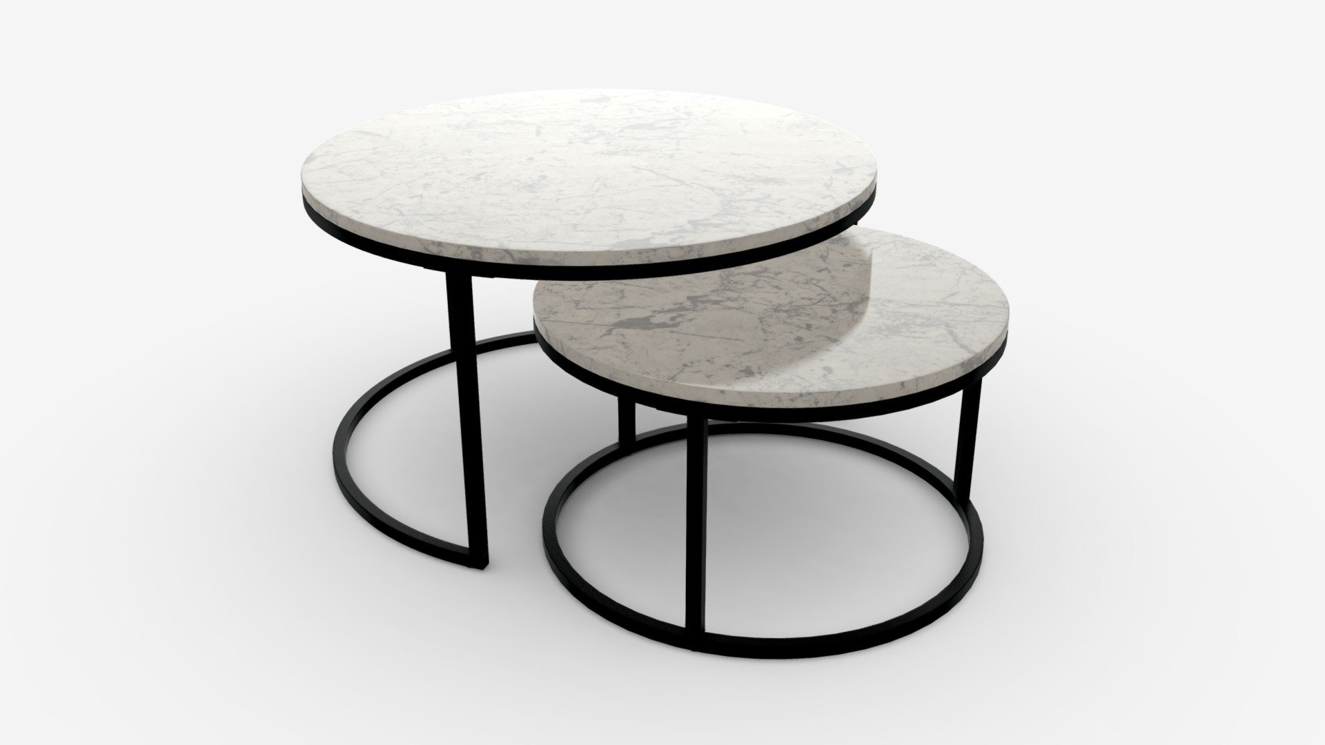 Marble Texture Coffee Table 2 in 1 3d model