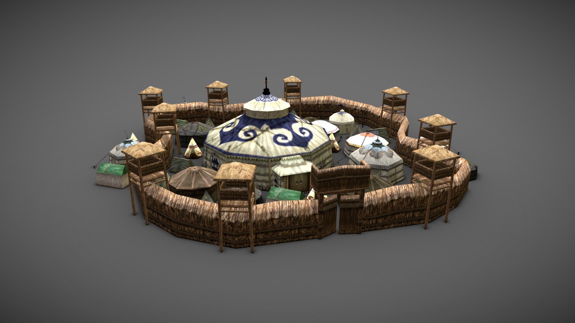 huns Camp 3d model