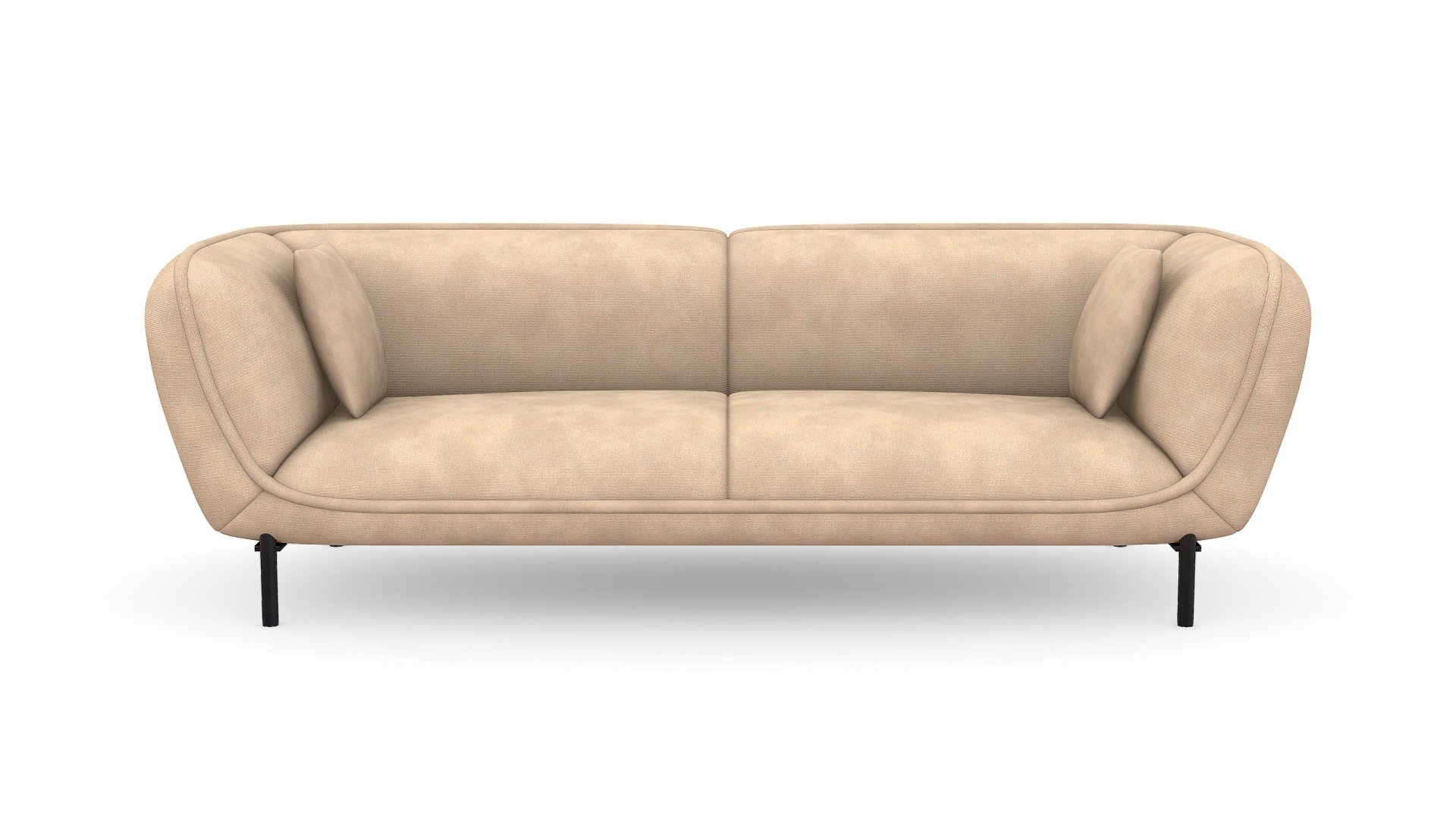 Sofa Bianca 3 Puestos Tela Kazan Trigo P.Negra 3d model