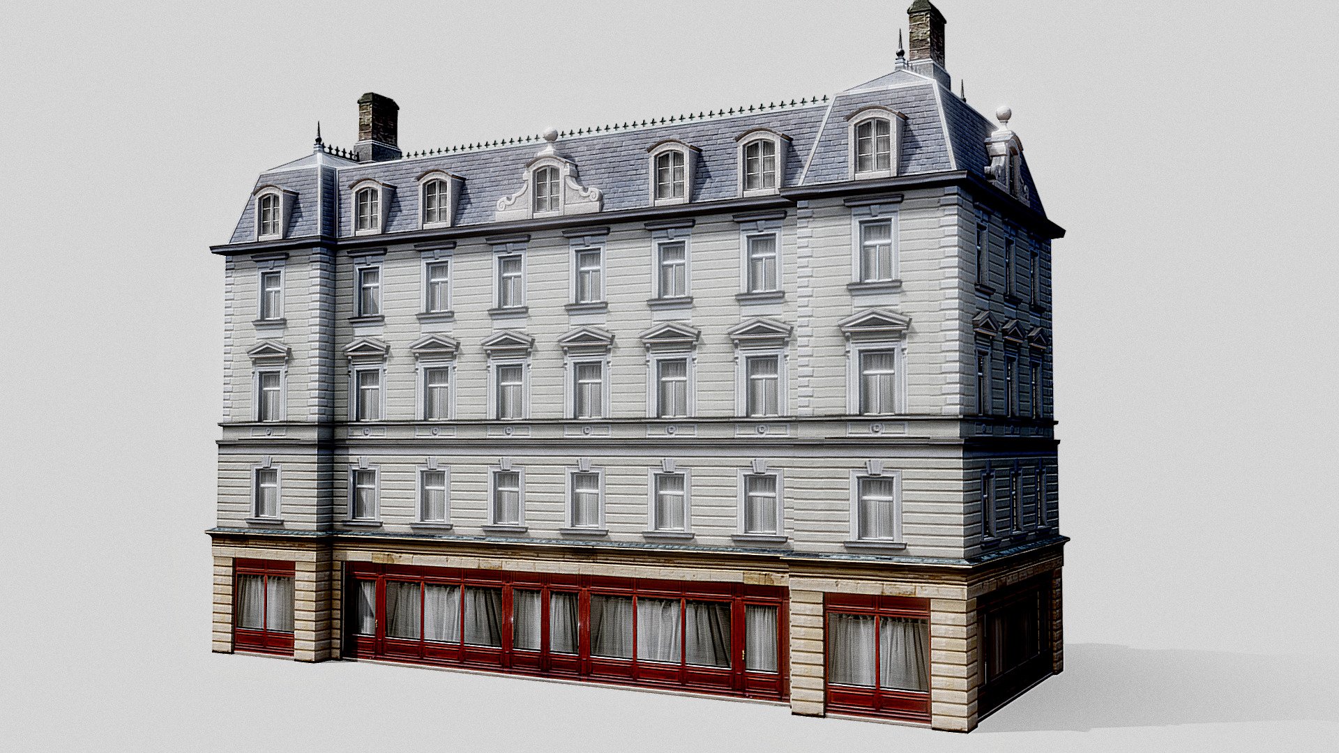 European residential building 3d model