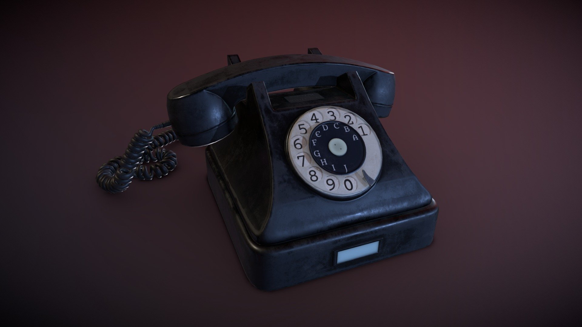 Old Black Phone 3d model