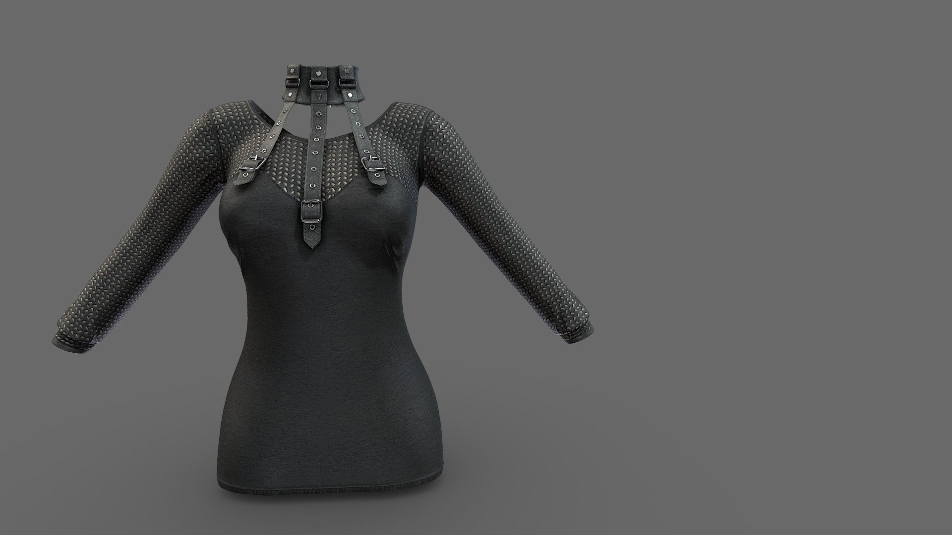 Female Harness Collar Top 3d model