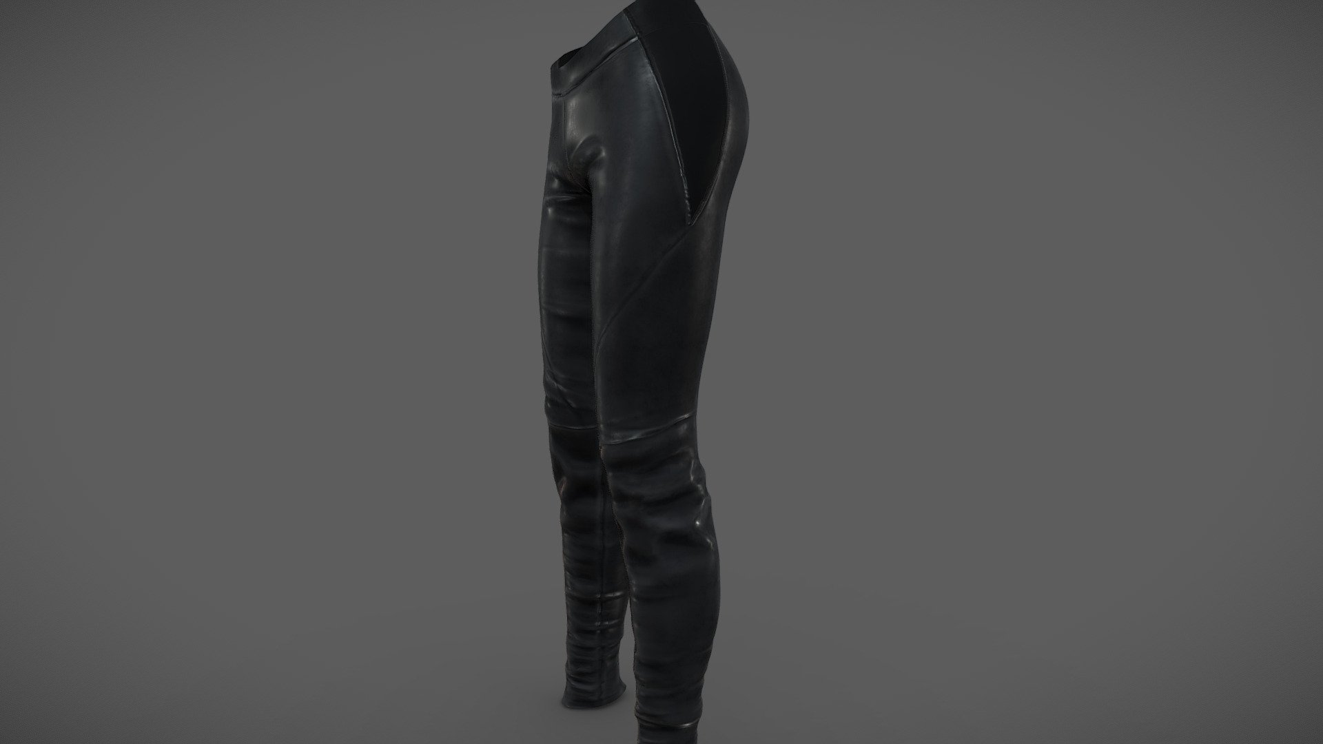 Female Slim Leather Pants 3d model