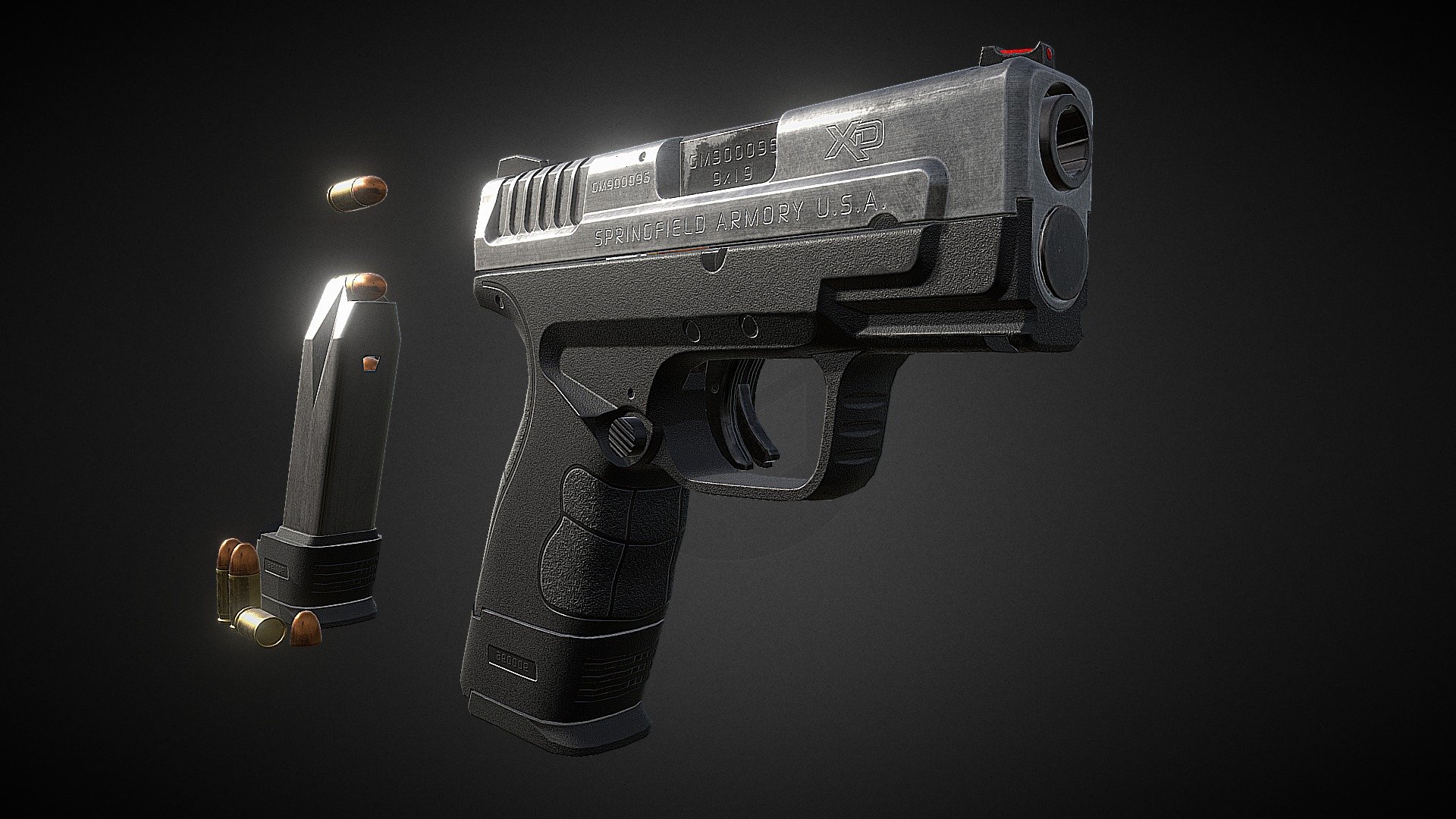 Sub-Compact 9mm Handgun 3d model