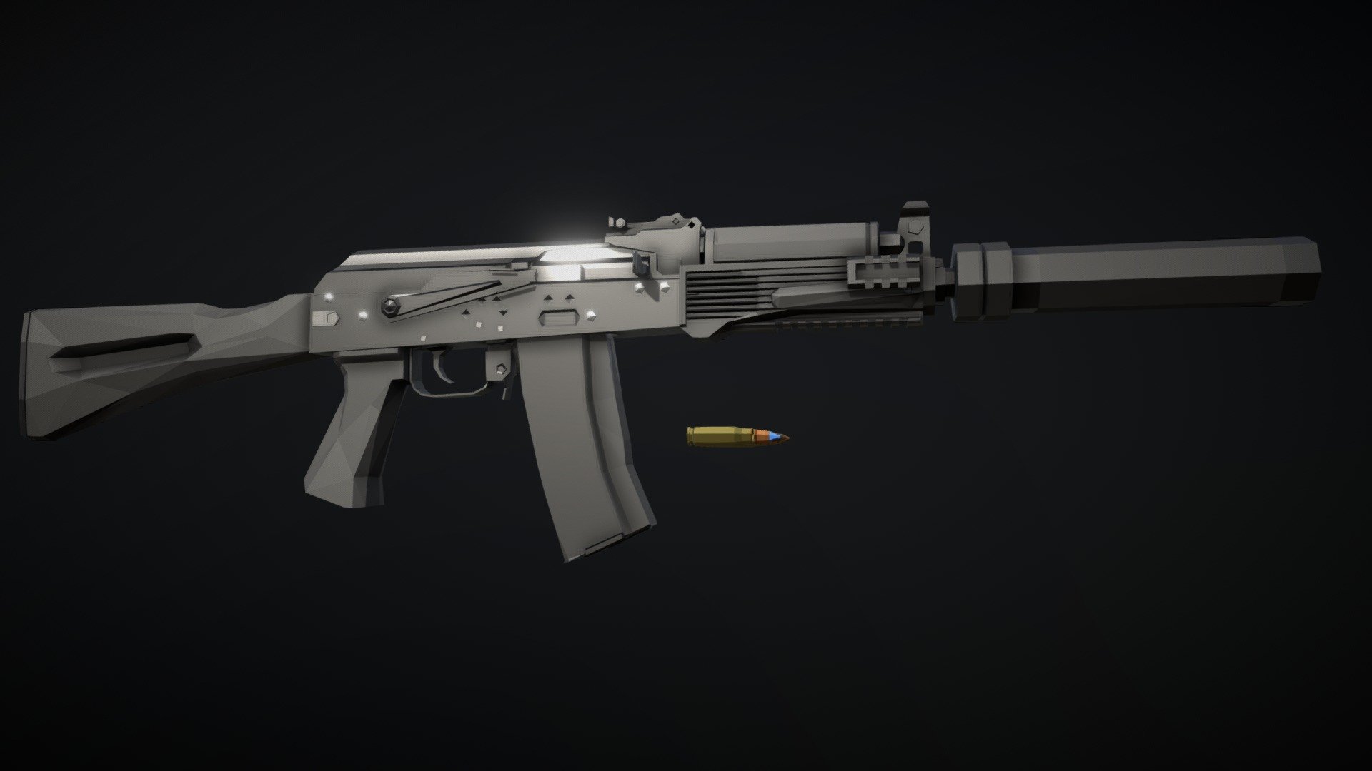 Low-Poly AK-9 3d model