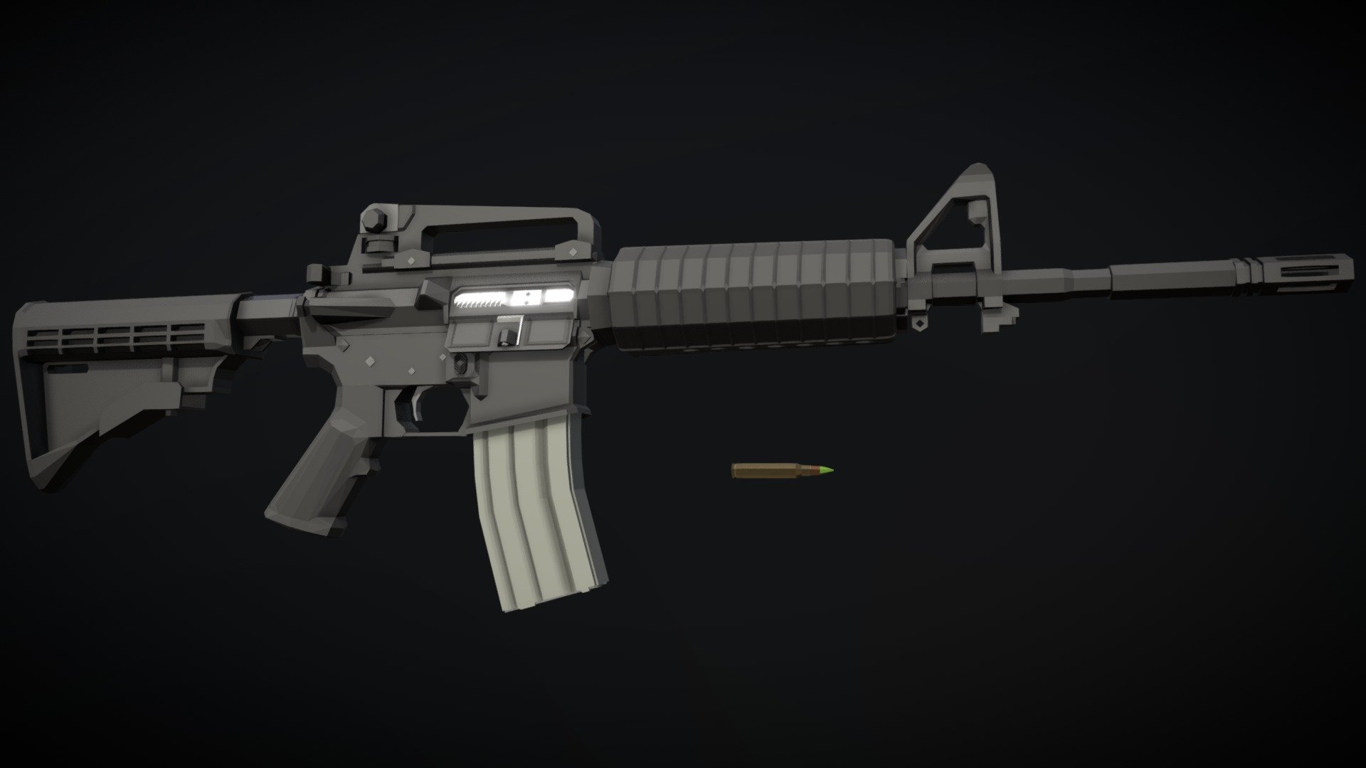 Low-Poly M4A1 [remade from scratch] 3d model