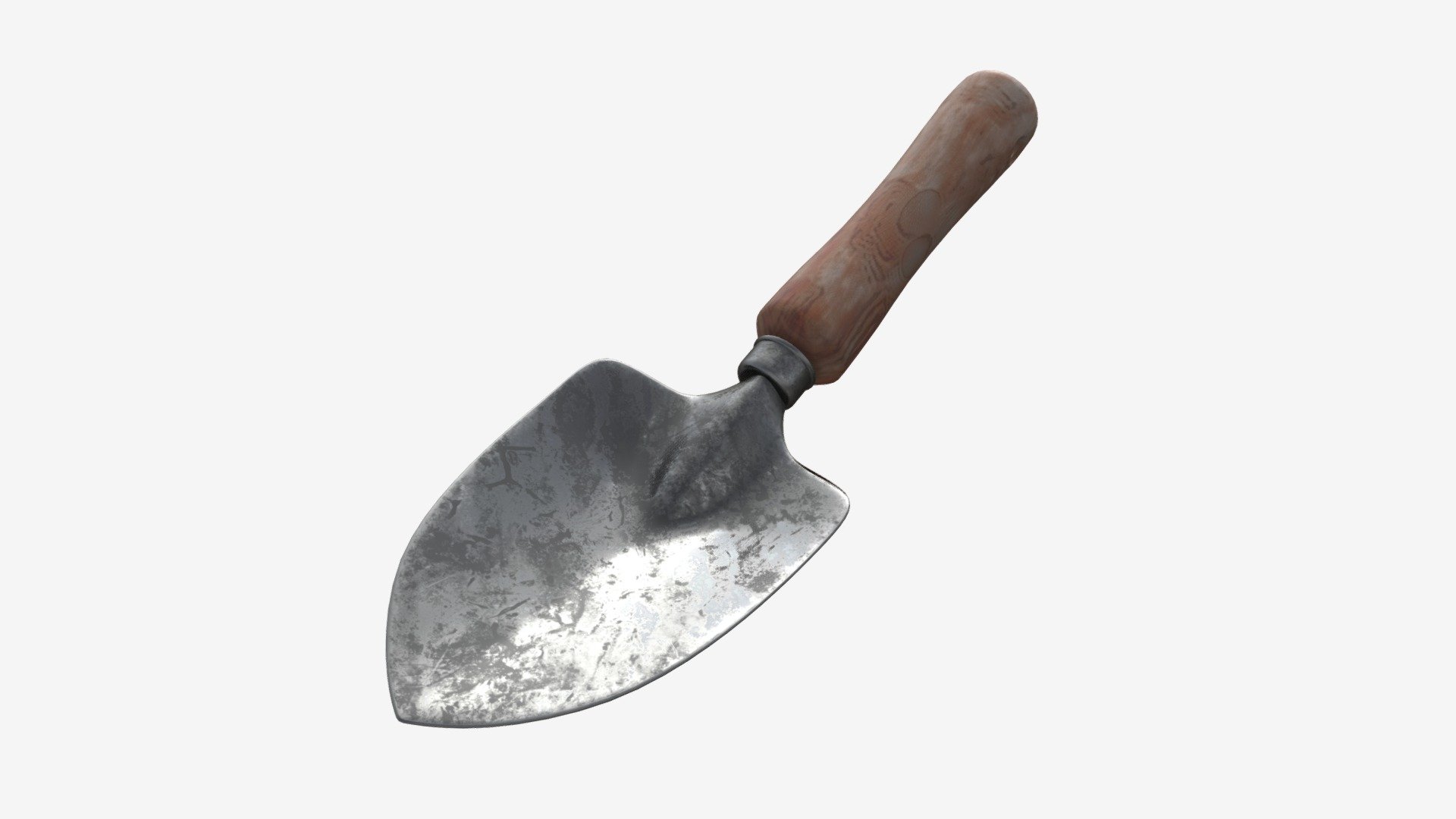 Garden shovel with short handle dirty 3d model