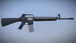 Low-Poly M16A2 rifle