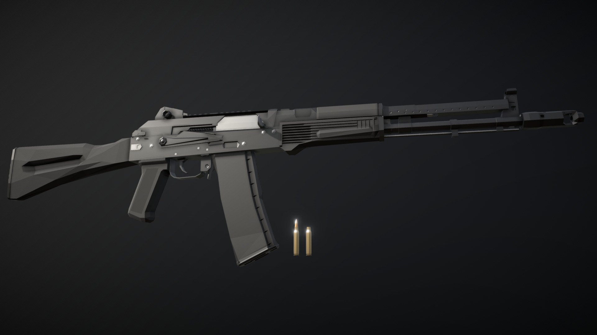 Low-Poly AK-108 3d model