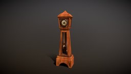 Low Poly Cartoon Stylized Floor Clock